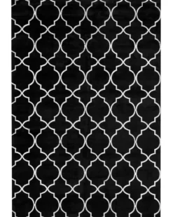 Gulvtæppe YELKI Sort 140 x 200 cm Viskose
