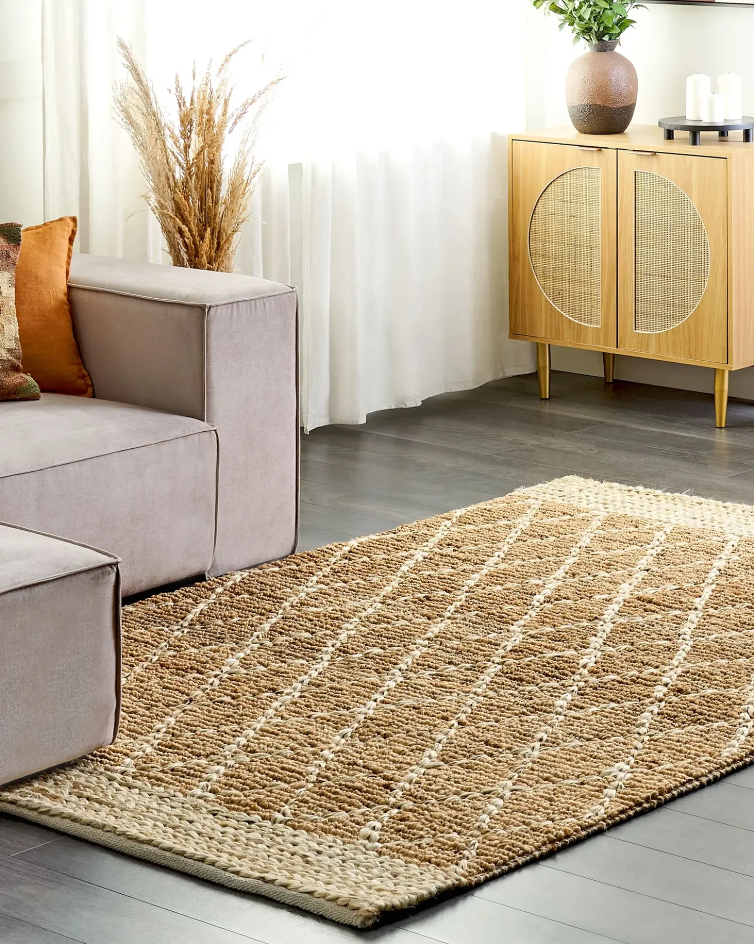 Gulvtæppe ZORAVA Beige 160 x 230 cm Jute