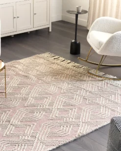 Gulvtæppe ADANA Lyserød 200 x 300 cm Uld