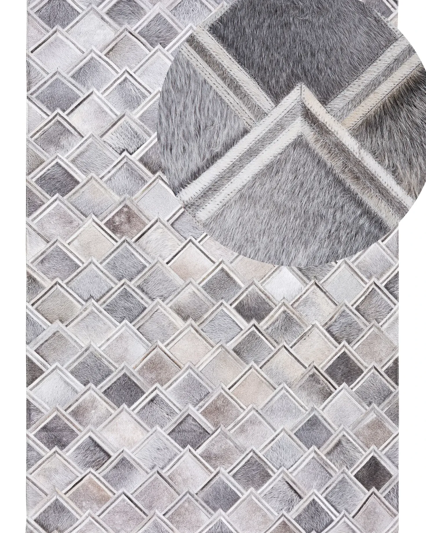 Gulvtæppe AGACLI Grå 160 x 230 cm Ægte læder