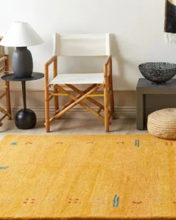 Gulvtæppe AKALAN Gul 160 x 230 cm Uld Gabbeh
