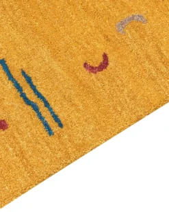 Gulvtæppe AKALAN Gul 160 x 230 cm Uld Gabbeh