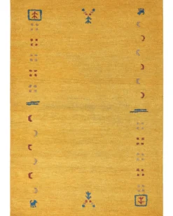 Gulvtæppe AKALAN Gul 160 x 230 cm Uld Gabbeh