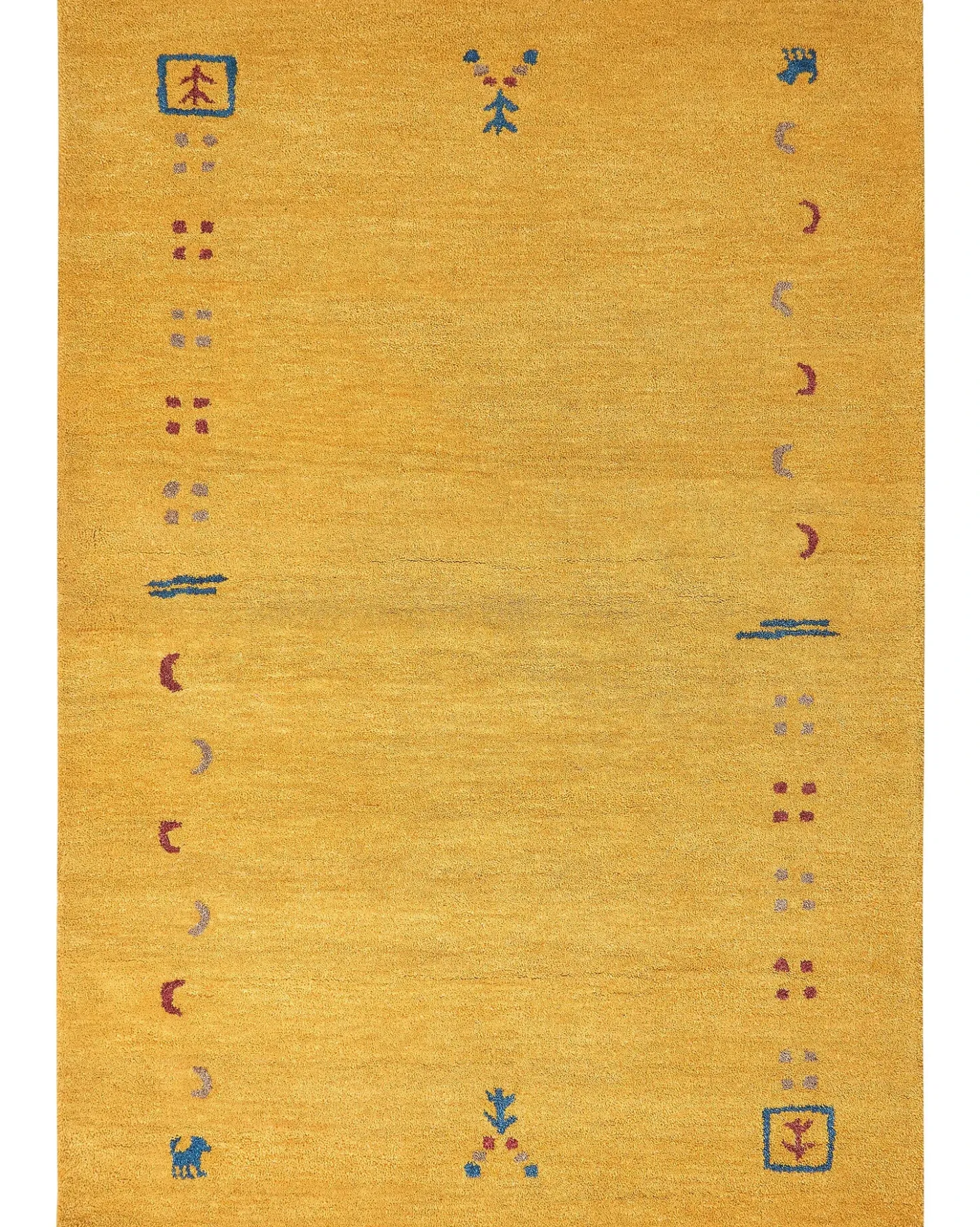 Gulvtæppe AKALAN Gul 160 x 230 cm Uld Gabbeh