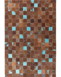 Gulvtæppe ALIAGA Brun 160 x 230 cm Ægte læder