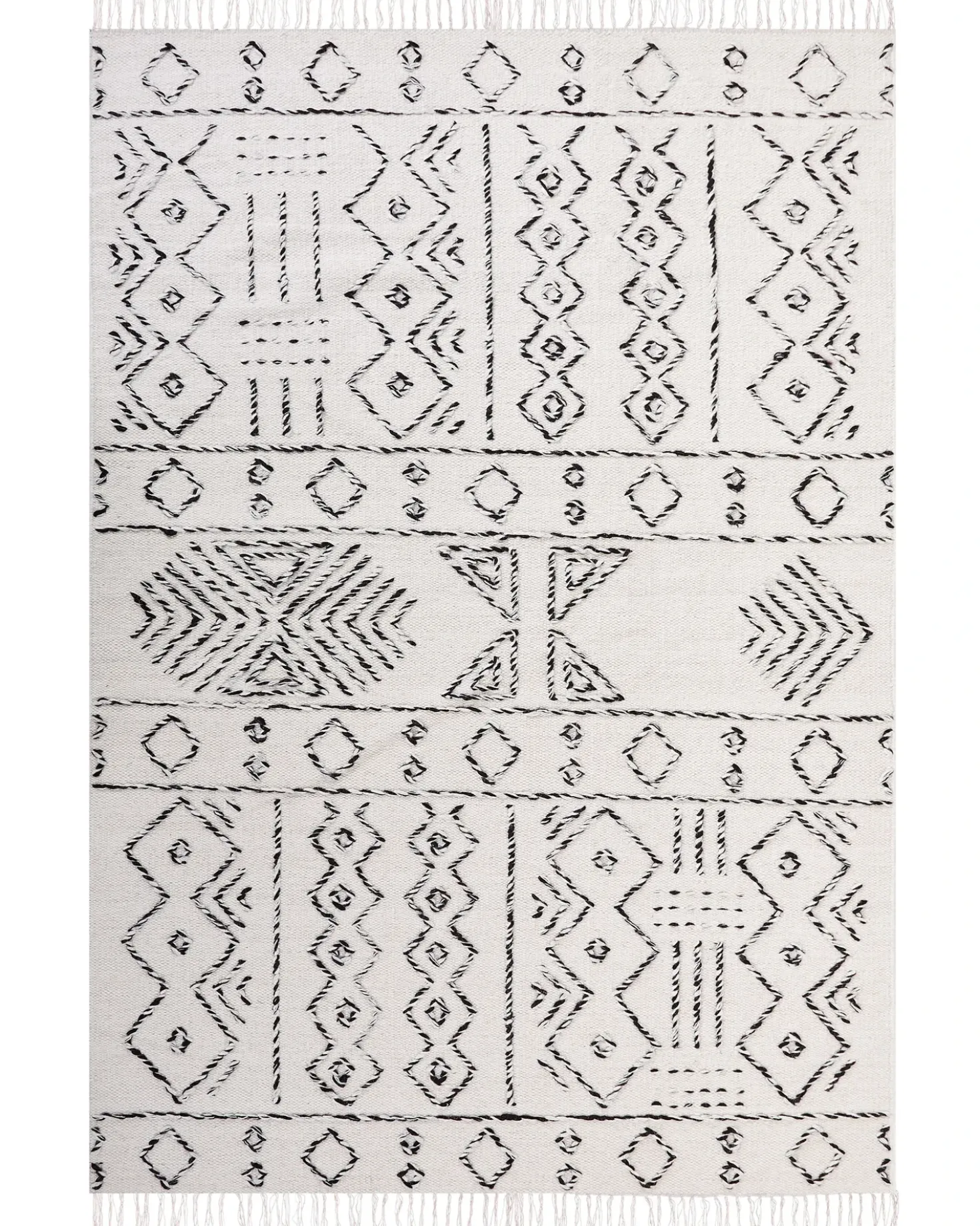 Gulvtæppe ALKENT Hvid 160 x 230 cm Uld