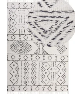 Gulvtæppe ALKENT Hvid 160 x 230 cm Uld