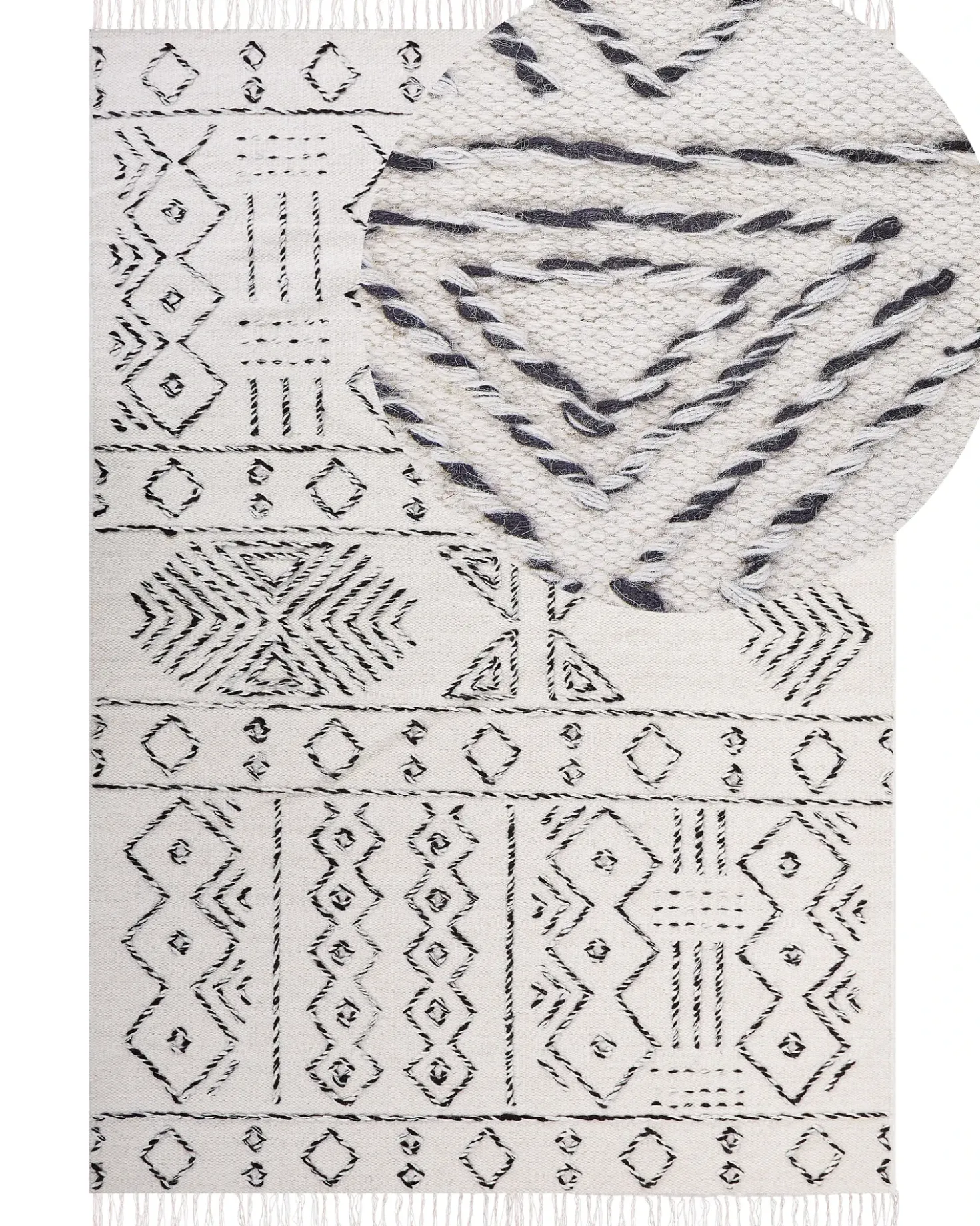 Gulvtæppe ALKENT Hvid 160 x 230 cm Uld