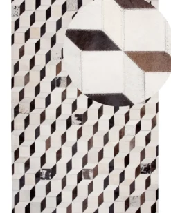 Gulvtæppe ALPKOY Hvid 160 x 230 cm Ægte læder