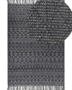 Gulvtæppe ALUCRA Sort 200 x 300 cm Uld