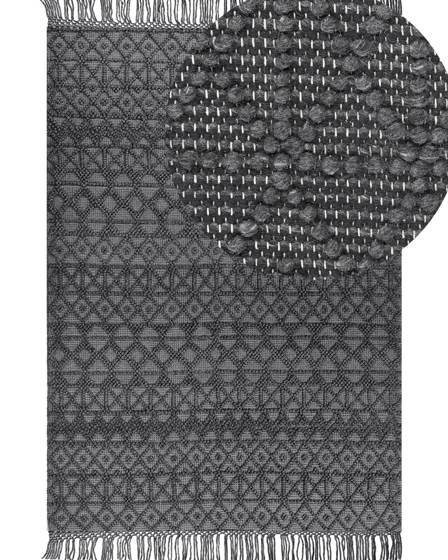 Gulvtæppe ALUCRA Sort 200 x 300 cm Uld