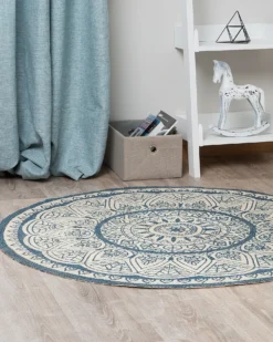 Gulvtæppe ANADERE Blå ø 120 cm Jute