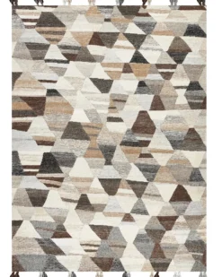 Gulvtæppe ARGAVAND Beige 160 x 230 cm Uld Kelim