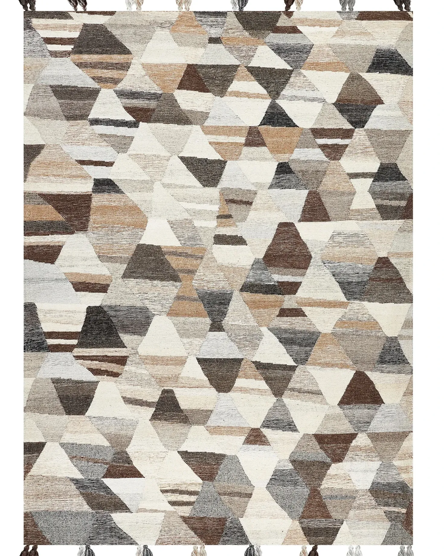 Gulvtæppe ARGAVAND Beige 160 x 230 cm Uld Kelim