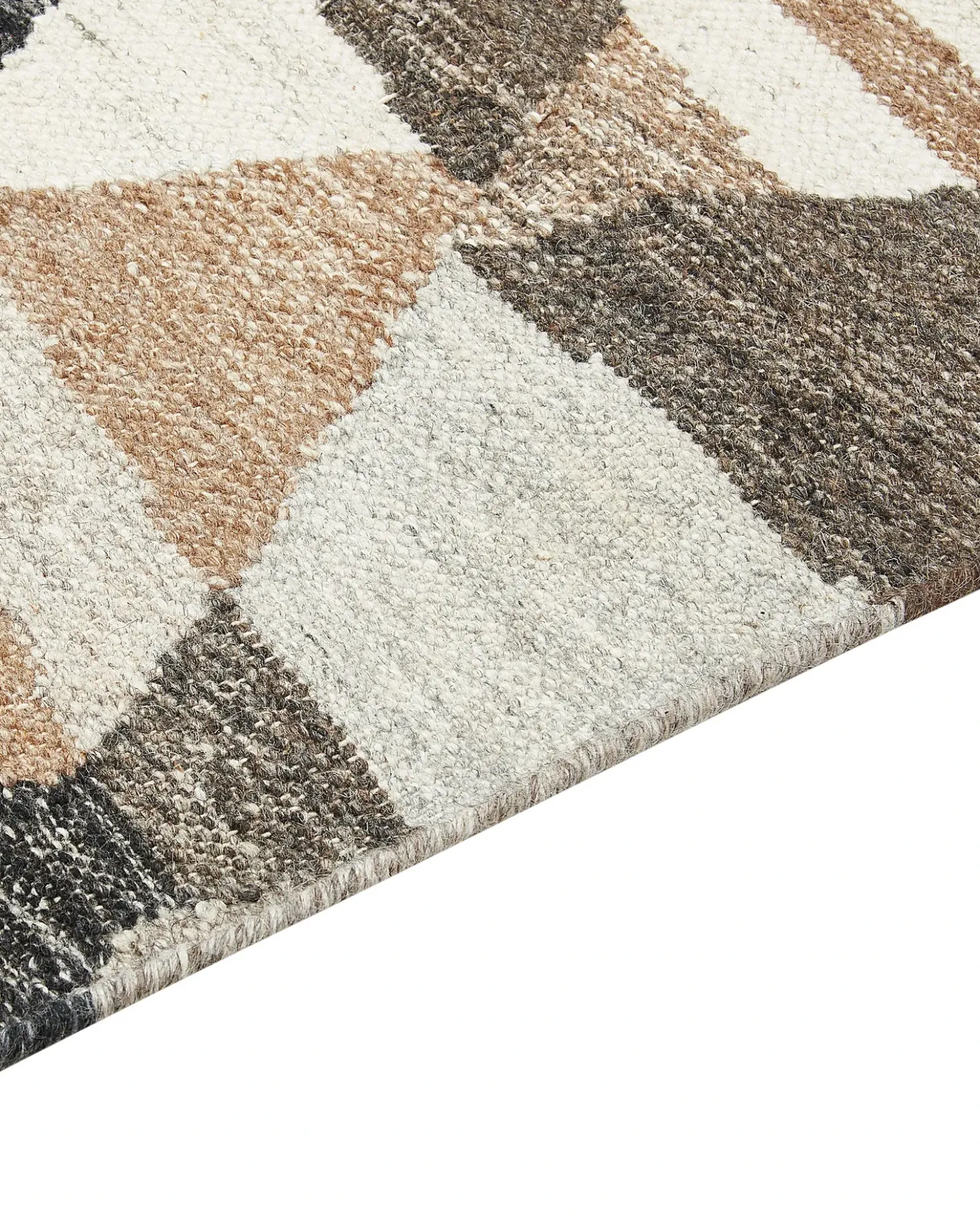 Gulvtæppe ARGAVAND Beige 160 x 230 cm Uld Kelim