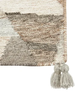 Gulvtæppe ARGAVAND Beige 160 x 230 cm Uld Kelim