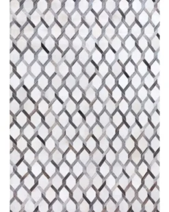 Gulvtæppe AYDIN Grå 160 x 230 cm Ægte læder