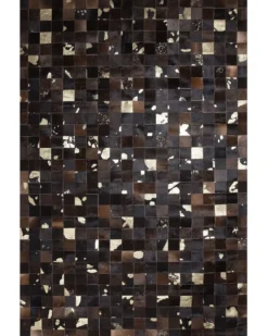Gulvtæppe BANDIRMA Brun 140 x 200 cm Ægte læder
