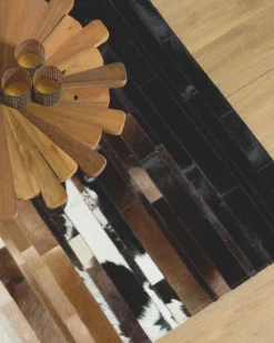 Gulvtæppe DALYAN Brun 140 x 200 cm Ægte læder