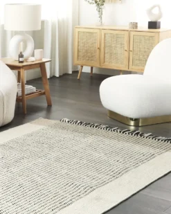 Gulvtæppe DIVARLI Beige 160 x 230 cm Uld