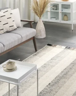 Gulvtæppe EMIRLER Hvid 160 x 230 cm Uld
