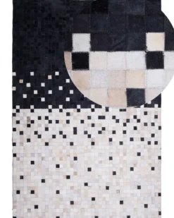 Gulvtæppe ERFELEK Sort 160 x 230 cm Ægte læder