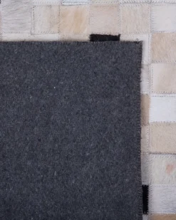 Gulvtæppe ERFELEK Sort 160 x 230 cm Ægte læder