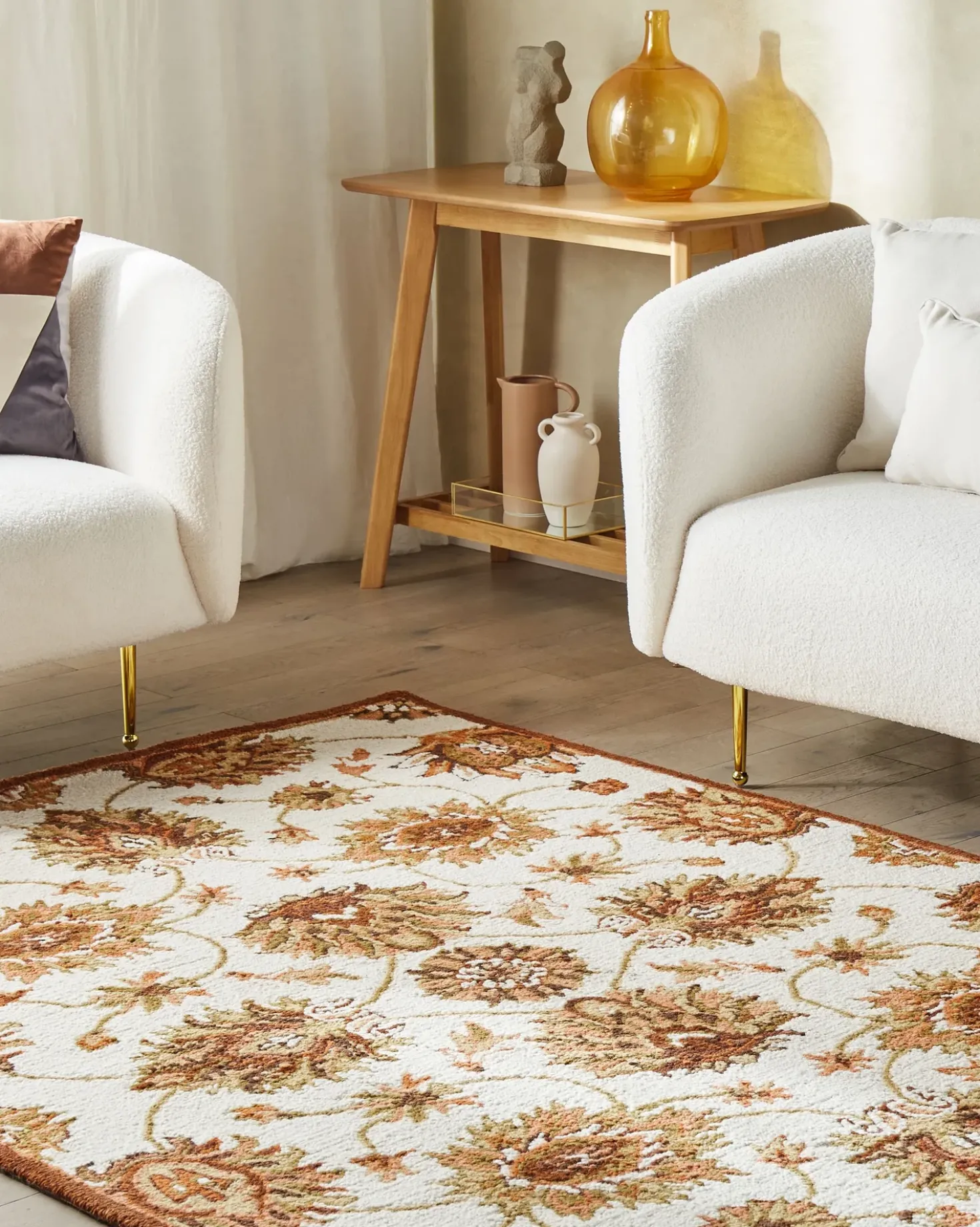 Gulvtæppe EZINE Beige 160 x 230 cm Uld