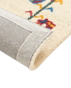 Gulvtæppe HUSUNLU Beige 140 x 200 cm Uld Gabbeh