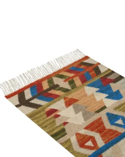 Gulvtæppe KAGHSI Multifarvet 80 x 150 cm Uld Kelim