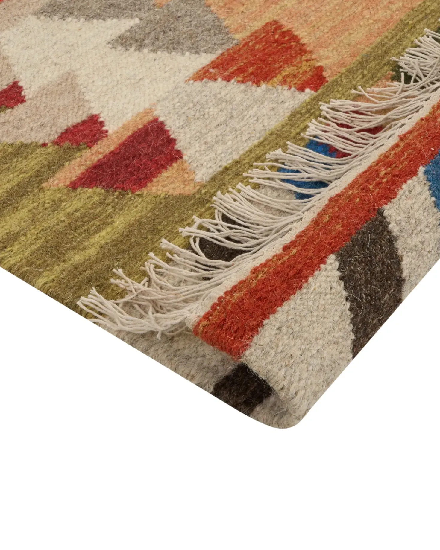 Gulvtæppe KAGHSI Multifarvet 80 x 150 cm Uld Kelim