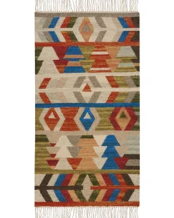 Gulvtæppe KAGHSI Multifarvet 80 x 150 cm Uld Kelim