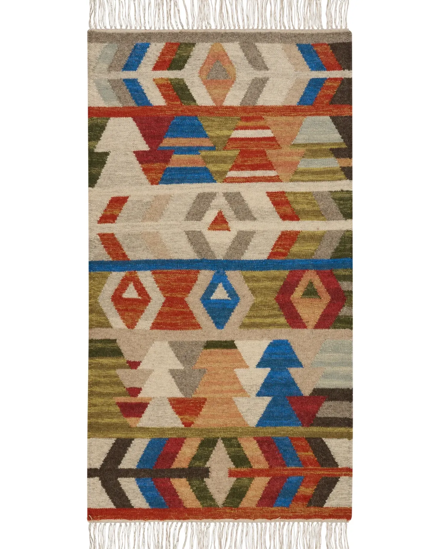 Gulvtæppe KAGHSI Multifarvet 80 x 150 cm Uld Kelim
