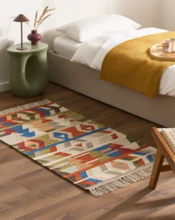 Gulvtæppe KAGHSI Multifarvet 80 x 150 cm Uld Kelim
