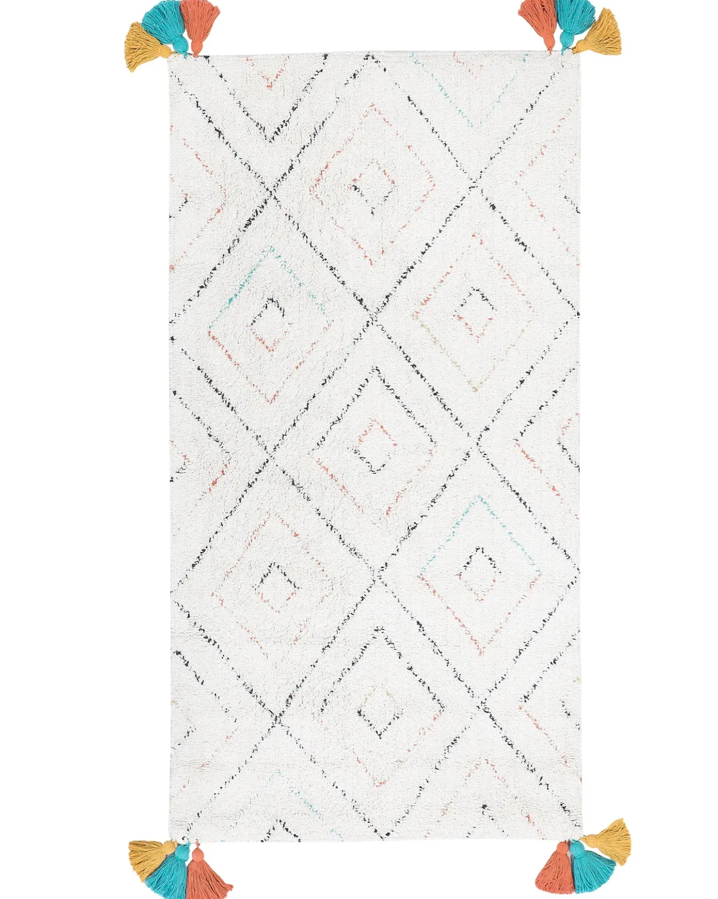Gulvtæppe KARTAL Hvid 80 x 150 cm Bomuld