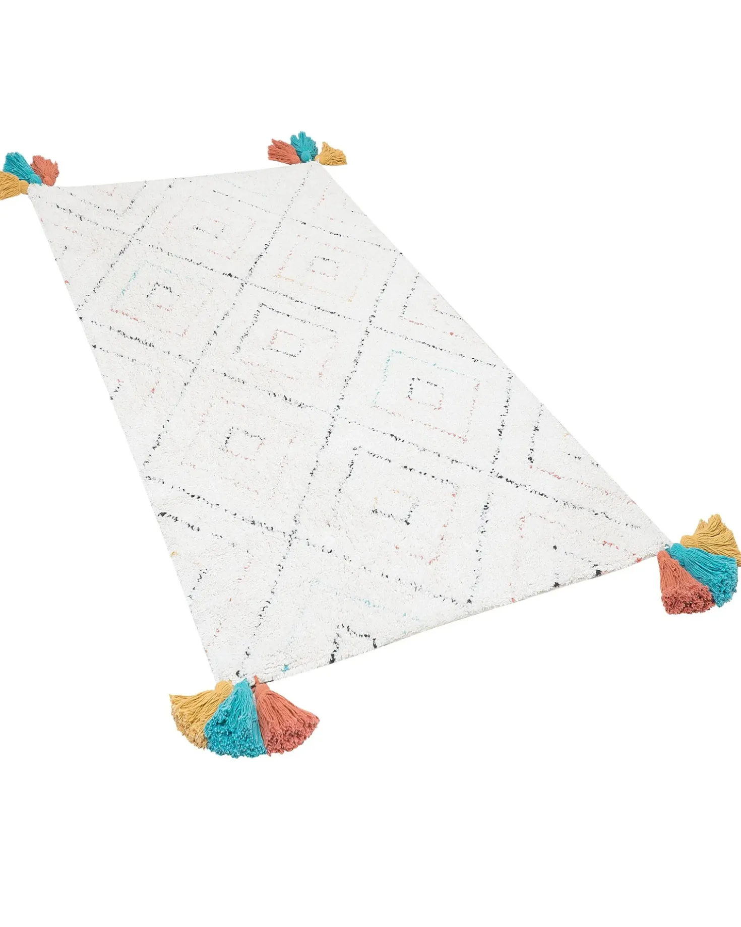 Gulvtæppe KARTAL Hvid 80 x 150 cm Bomuld