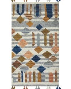 Gulvtæppe KASAKH Multifarvet 80 x 150 cm Uld Kelim