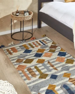 Gulvtæppe KASAKH Multifarvet 80 x 150 cm Uld Kelim