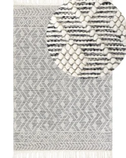 Gulvtæppe KAVAK Sort 160 x 230 cm Uld