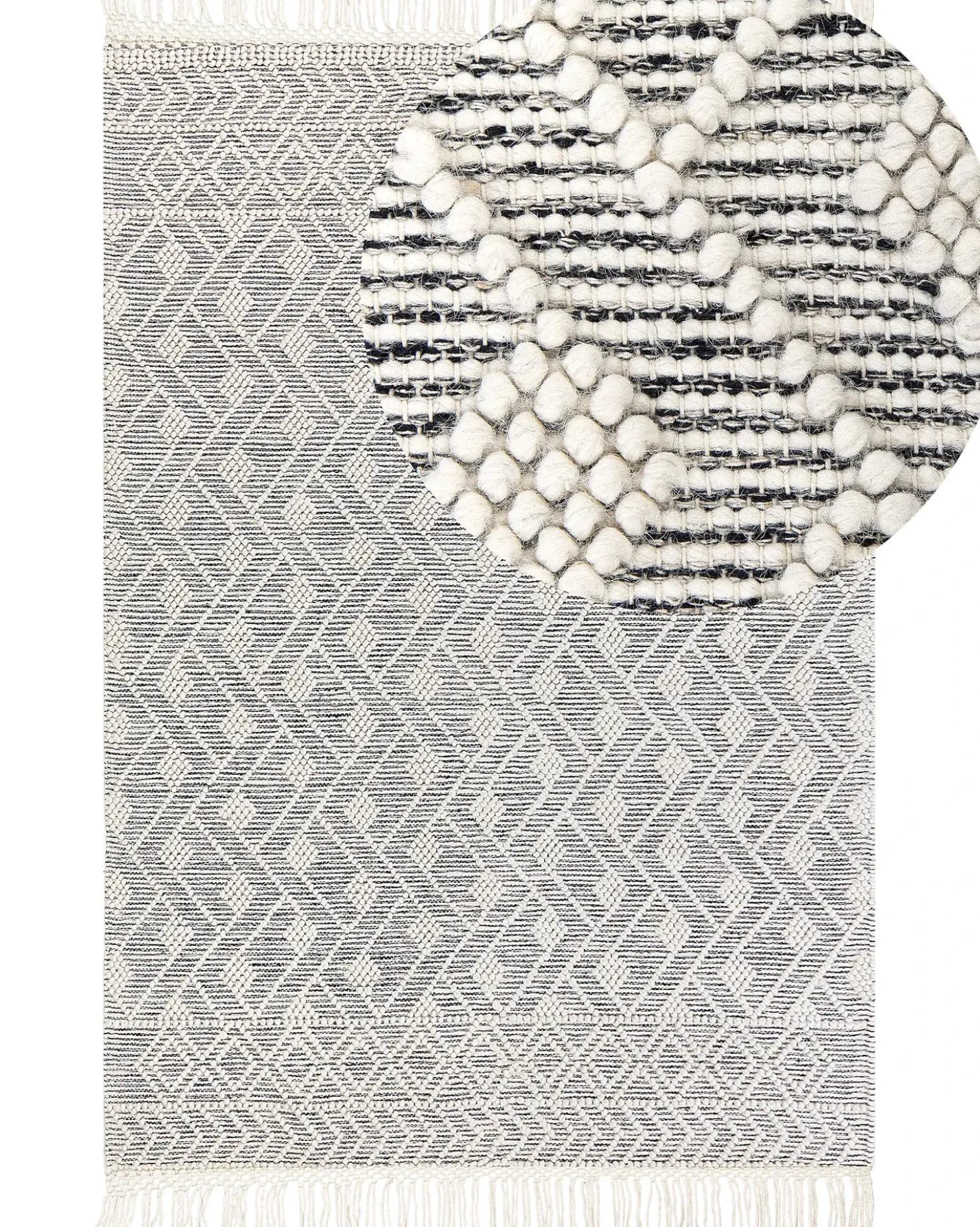 Gulvtæppe KAVAK Sort 160 x 230 cm Uld