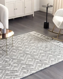 Gulvtæppe KAVAK Sort 160 x 230 cm Uld