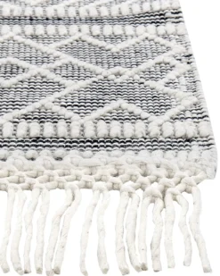 Gulvtæppe KAVAK Sort 160 x 230 cm Uld