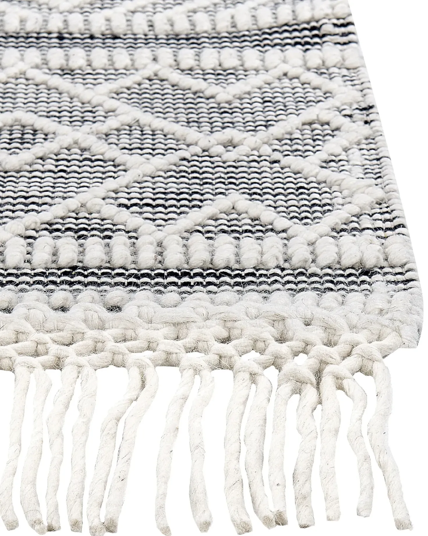 Gulvtæppe KAVAK Sort 160 x 230 cm Uld