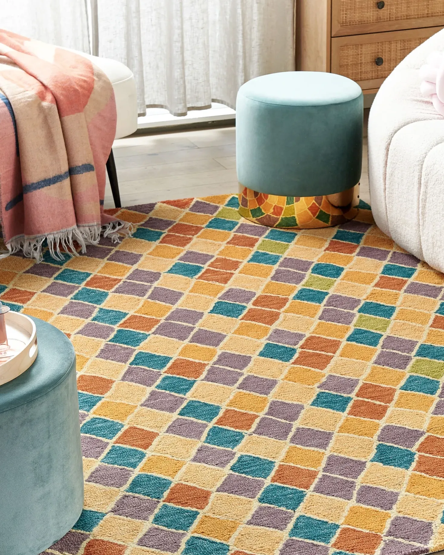 Gulvtæppe KESKIN Multifarvet 160 x 230 cm Uld
