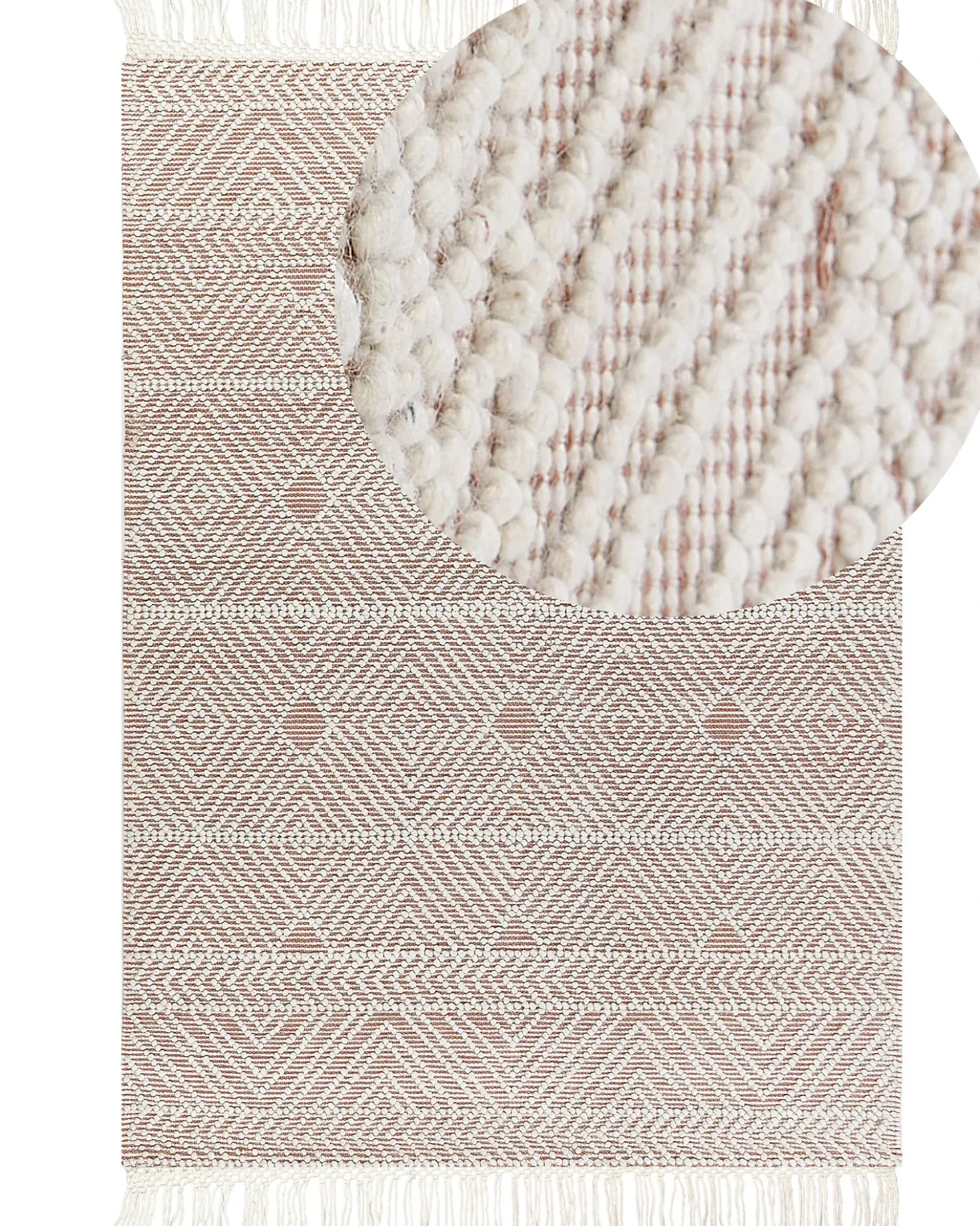 Gulvtæppe KESTEL Brun Beige 160 x 230 cm Uld