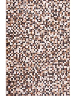 Gulvtæppe KONYA Brun 160 x 230 cm Ægte læder
