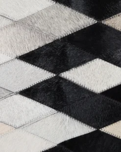 Gulvtæppe MALDAN Sort 160 x 230 cm Ægte læder