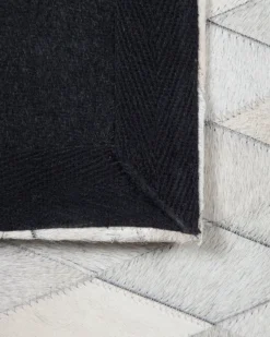 Gulvtæppe MALDAN Sort 160 x 230 cm Ægte læder