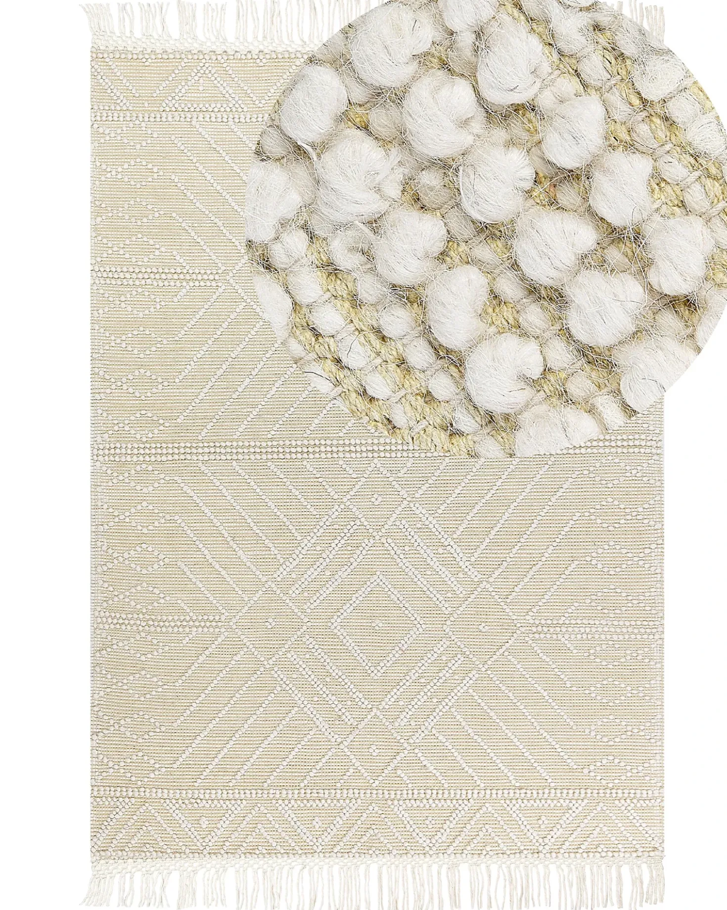 Gulvtæppe MAVIKENT Beige 160 x 230 cm Uld