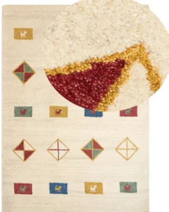 Gulvtæppe MISINLI Beige 160 x 230 cm Uld Gabbeh